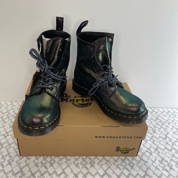 Dr. Martens 1460 Disco size 6 EU 37 Purple Iridescent Suede Combat Party Boots - Picture 3 of 12